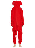 WOMEN CARTOON SIAMESE PAJAMAS RED ELEPHANT