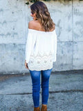Stylish Off-the-shoulder Long Sleeves Blouse&shirt Tops