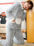 GRAY TOTORO CUTE CARTOON CHINCHILLA THICKENED FLANNEL