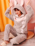 GRAY RABBIT CORAL VELVET WARM AND THICK AUTUMN AND WINTER
