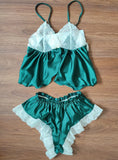 LACE STITCHING PAJAMAS SET