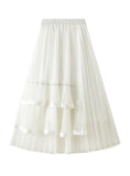 LOTUS LEAF GAUZE PLEATS SKIRT
