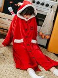 RED CHRISTMAS REINDEER FLANNEL NIGHTGOWN WOMEN'S BATHROBE