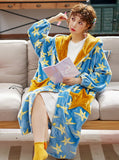 WOMEN'S WARM CORAL FLEECE STAR NIGHTGOWN