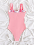 PINK ONE-PIECE STRAP BIKINI