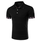 Short Sleeve Slim Fit Spring Summer Tops Casual Stitching Polo Shirt