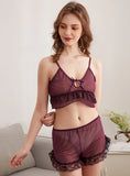SEXY MESH THREE-POINT BRA SET