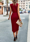 ELEGANT SLEEVELESS SEXY LONG DRESS