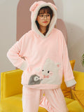 BLUE PENGUIN POLAR BEAR PAJAMAS FEMALE CORAL FLEECE THICK