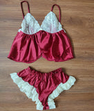 LACE STITCHING PAJAMAS SET