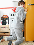 GRAY TOTORO CUTE CARTOON CHINCHILLA THICKENED FLANNEL