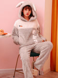 GRAY RABBIT CORAL VELVET WARM AND THICK AUTUMN AND WINTER