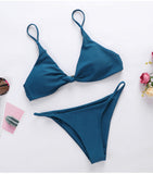 Ladder Cut Cami Ruched Bikini