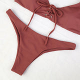 Criss Cross Underwire Cami Bikini Set