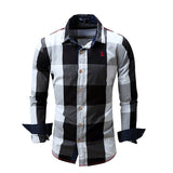 Long Sleeve Big Plaid Designer Shirt For Men Casual Cotton Mixed Colors 