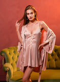 SATIN SUSPENDERS ICE SILK NIGHTGOWN