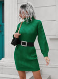 WOMEN PIT HIGH NECKED SHORT DRESS
