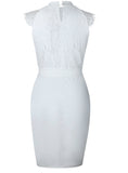 White Knee-Length Bodycon Slim Elegant Club Casual Dress