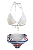 Sexy Striped Halter Bikini Set