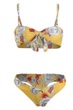 Knotted Floral High Leg Bikini