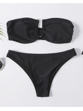 Black Cut Out Bandeau Bikini