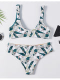 Floral Knotted Cheeky Bikini Set