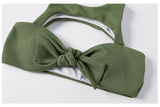 Green Caged Bralette Bikini Set