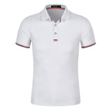 Short Sleeve Casual Polo Shirt Mens Fashion Solid Color Lapel