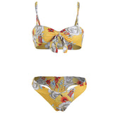 Knotted Floral High Leg Bikini