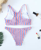 Striped Cute Padded Bikini Set