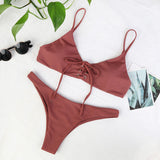 Criss Cross Underwire Cami Bikini Set
