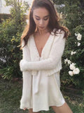 Princess Solid Color Long Sleeves V-Neck Sweatshirts