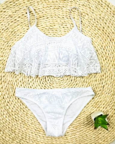 Simple Solid Color Bikini Set Sexy Low Waist Beach Swimwear