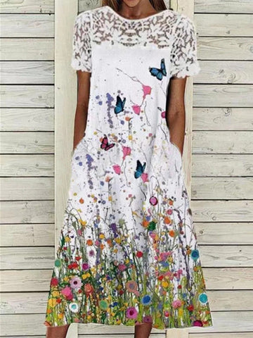 Blossoming Adventures Floral Print Scoop Maxi Dress