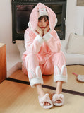PINK PAJAMAS HOODED CAT LONG SLEEVE SLEEPWEAR