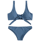 Bunny Tie Front Bikini Top And Bottoms Set