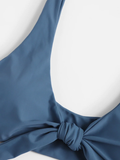 Bunny Tie Front Bikini Top And Bottoms Set