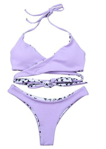 Tie Sexy Ribbed Bikini