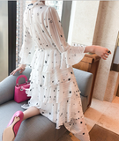 Ruffled Star Long Sleeve Dress