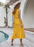 MEDIUM LONG DOT SPAGHETTI STRAP DRESS