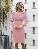 word collar bat sleeve sweater backless two-piece hip sweater skirt