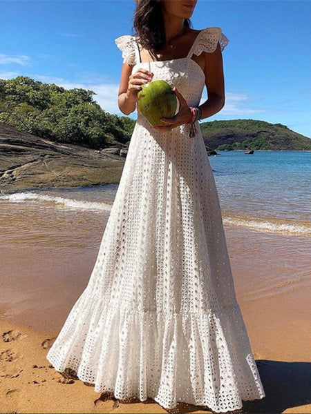 Bohemian White Lace Dress Boho Beach Chic Dresses – Ncocon