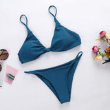 Ladder Cut Cami Ruched Bikini