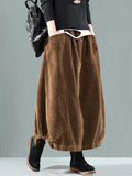 Latest Corduroy Solid Skirt