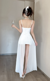Elegant Black Spaghetti Strap Gown with Sheer Panels