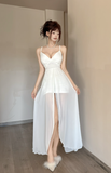 Elegant Black Spaghetti Strap Gown with Sheer Panels