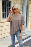 ROUND NECK LOOSE SHORT SLEEVE T-SHIRT TOP