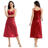 MID-LENGTH SLIM V-NECK SUSPENDER PAJAMAS