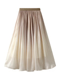 HIGH WAIST SLIM GRADIENT YARN SKIRT