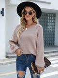 CLASSY LONG SLEEVE ROUND NECK KNITTED LOOSE SWEATER